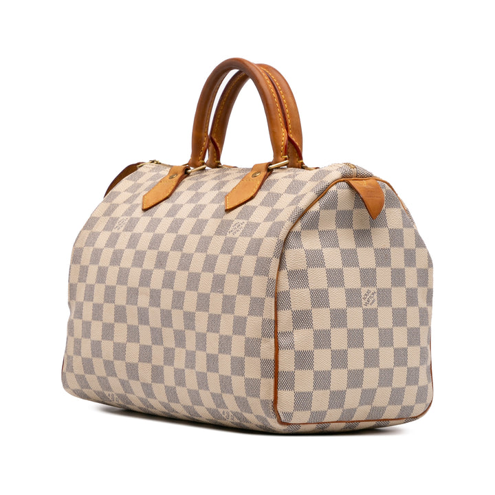 Louis Vuitton Damier Azur Speedy 30 Blanc – GABY PARIS Authentique