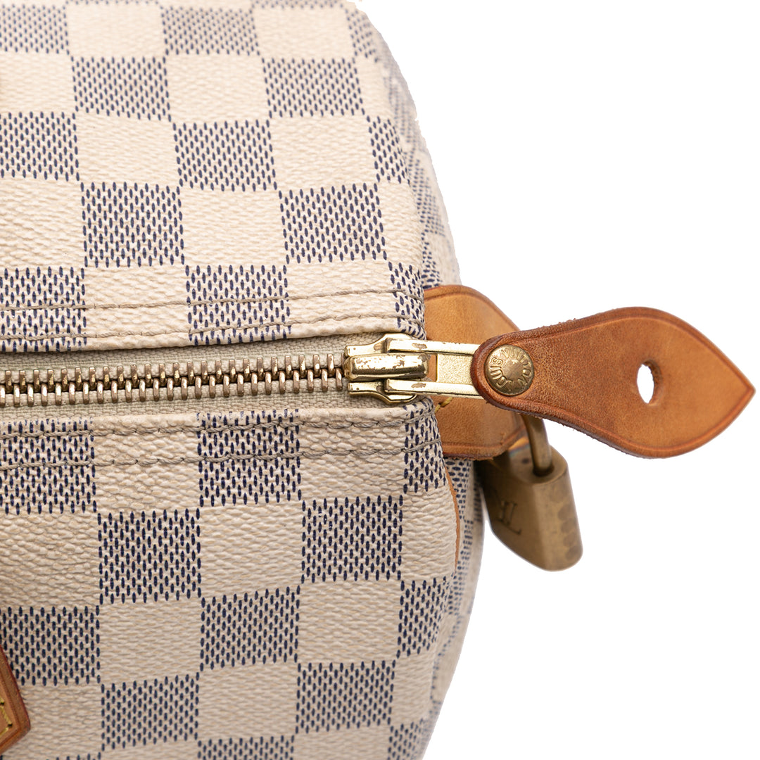 Louis Vuitton Damier Azur Speedy 30 Blanc – GABY PARIS Authentique