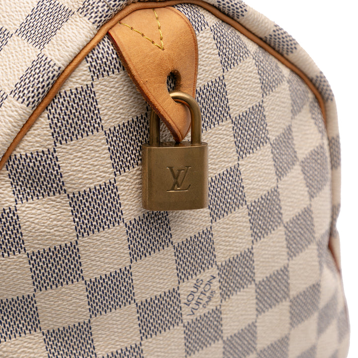 Louis Vuitton Damier Azur Speedy 30 Blanc – GABY PARIS Authentique