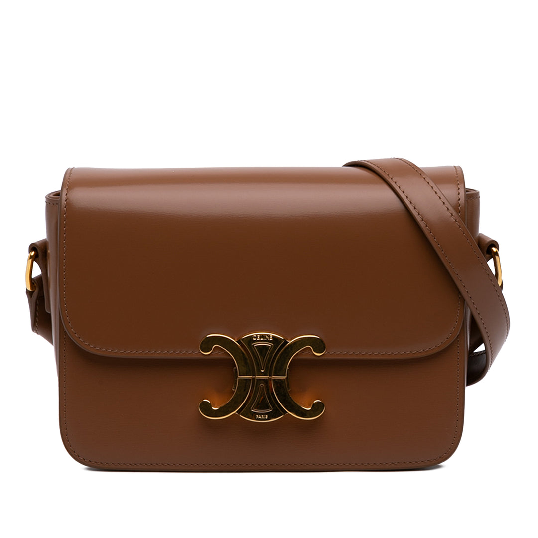 Celine Teen brillant Cuir de veau Triomphe Sac porté croisé