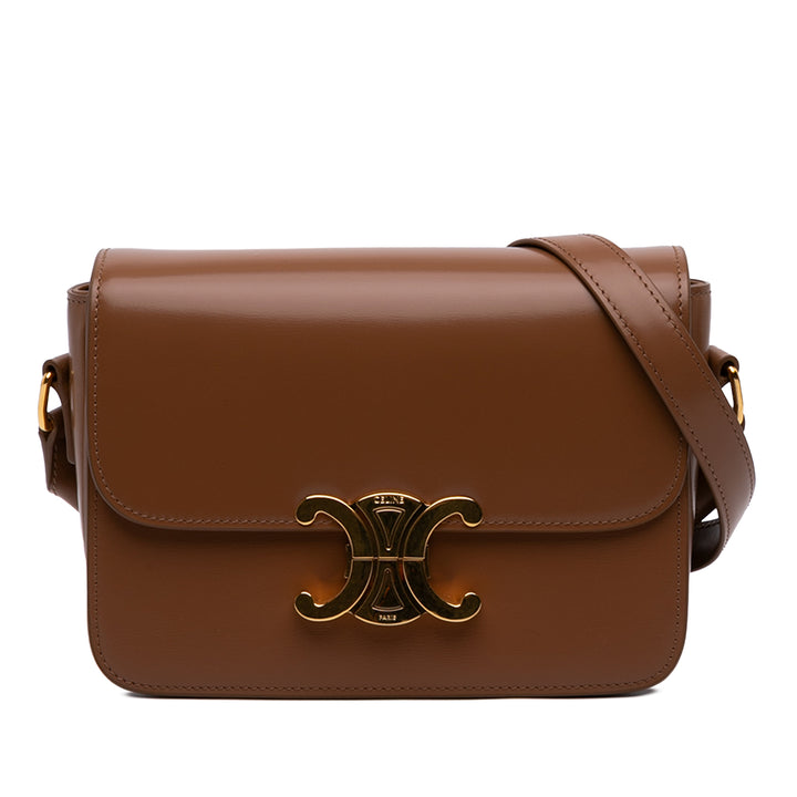 Celine Teen brillant Cuir de veau Triomphe Sac porté croisé