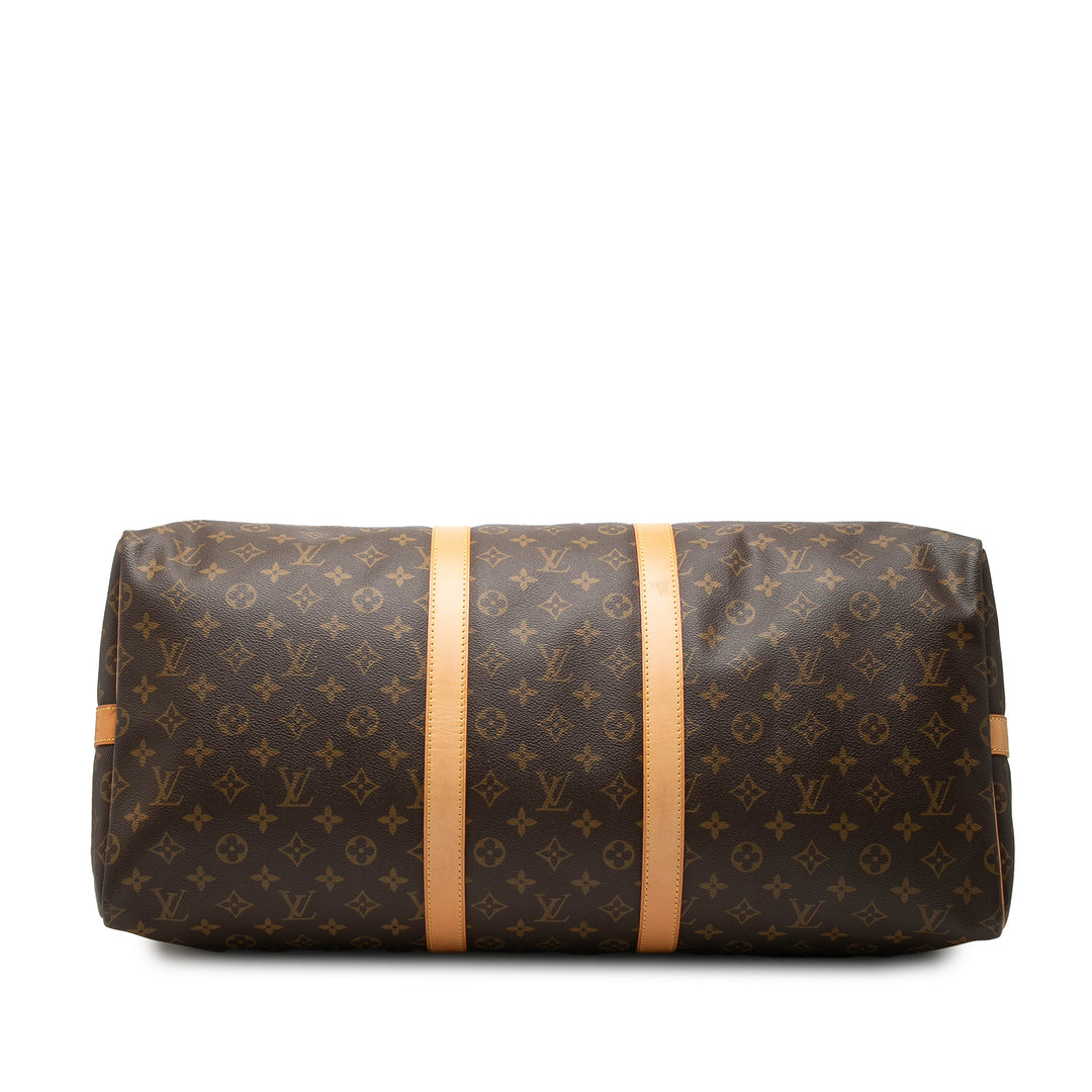 Louis Vuitton Keepall Bandouliere 55 Monogram Marron – vue 3 – GABY PARIS