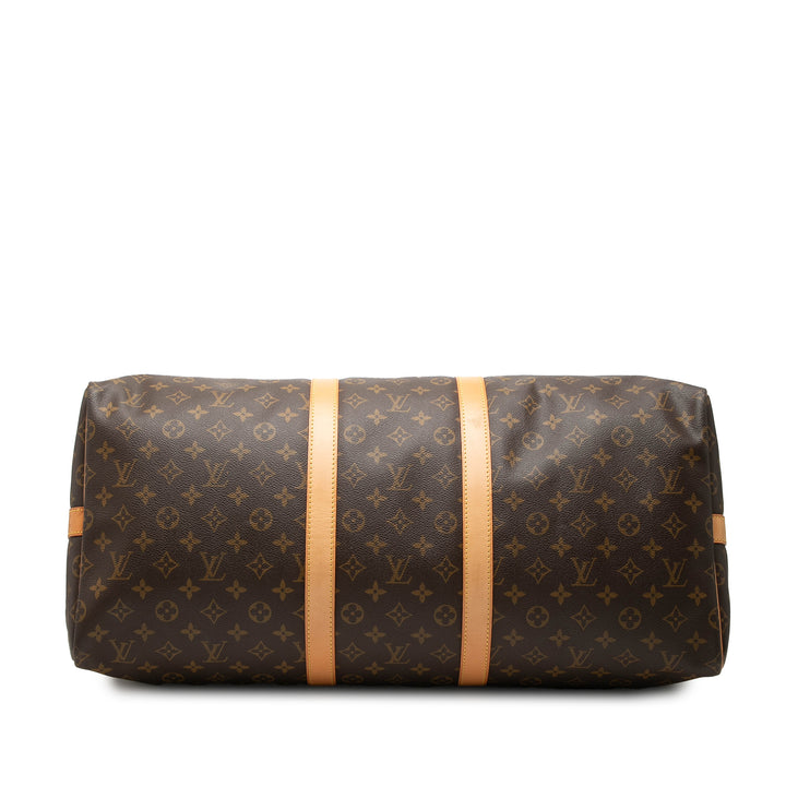 Louis Vuitton Keepall Bandouliere 55 Monogram Marron – vue 3 – GABY PARIS