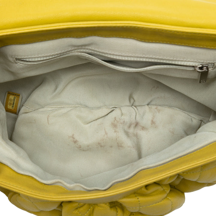 Chanel CC Matelassé Cuir d’agneau Sac rond à chaîne à rabat