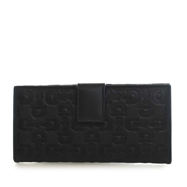 Horsebit embossé Portefeuille long Cuir de veau Noir