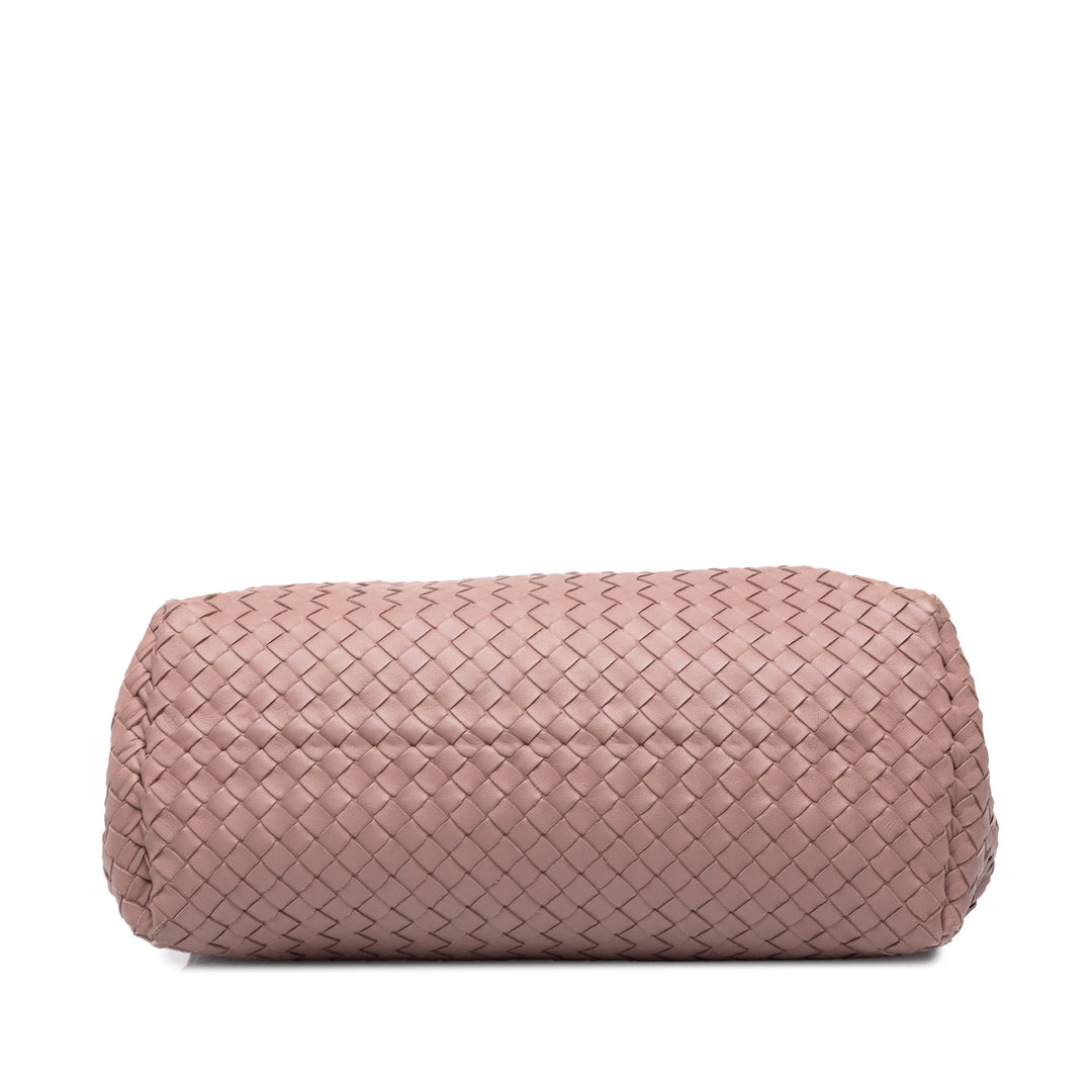 Bottega Veneta Cabas Intrecciato Double chaîne nappa Moyen Rose – vue 3 – GABY PARIS