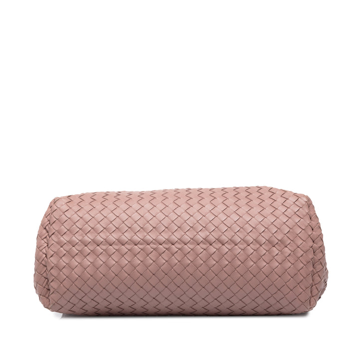 Bottega Veneta Cabas Intrecciato Double chaîne nappa Moyen Rose – vue 3 – GABY PARIS