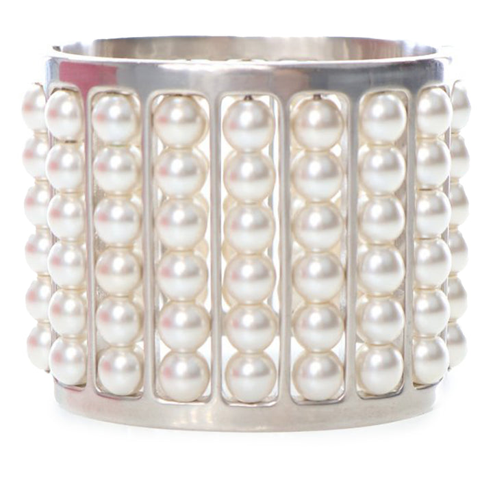 Chanel plaqué Wide Perle Cuff Bracelet Other
