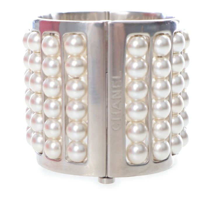 Chanel plaqué Wide Perle Cuff Bracelet Other