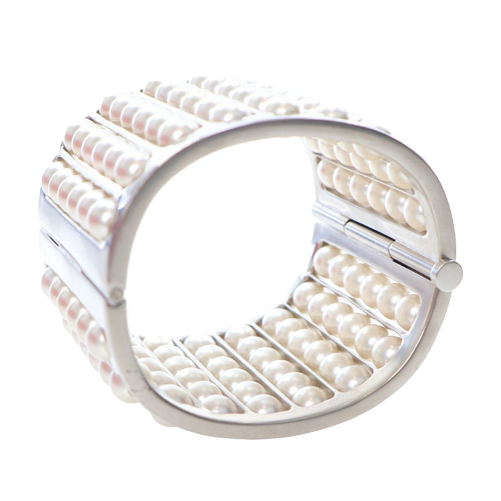 Chanel plaqué Wide Perle Cuff Bracelet Other