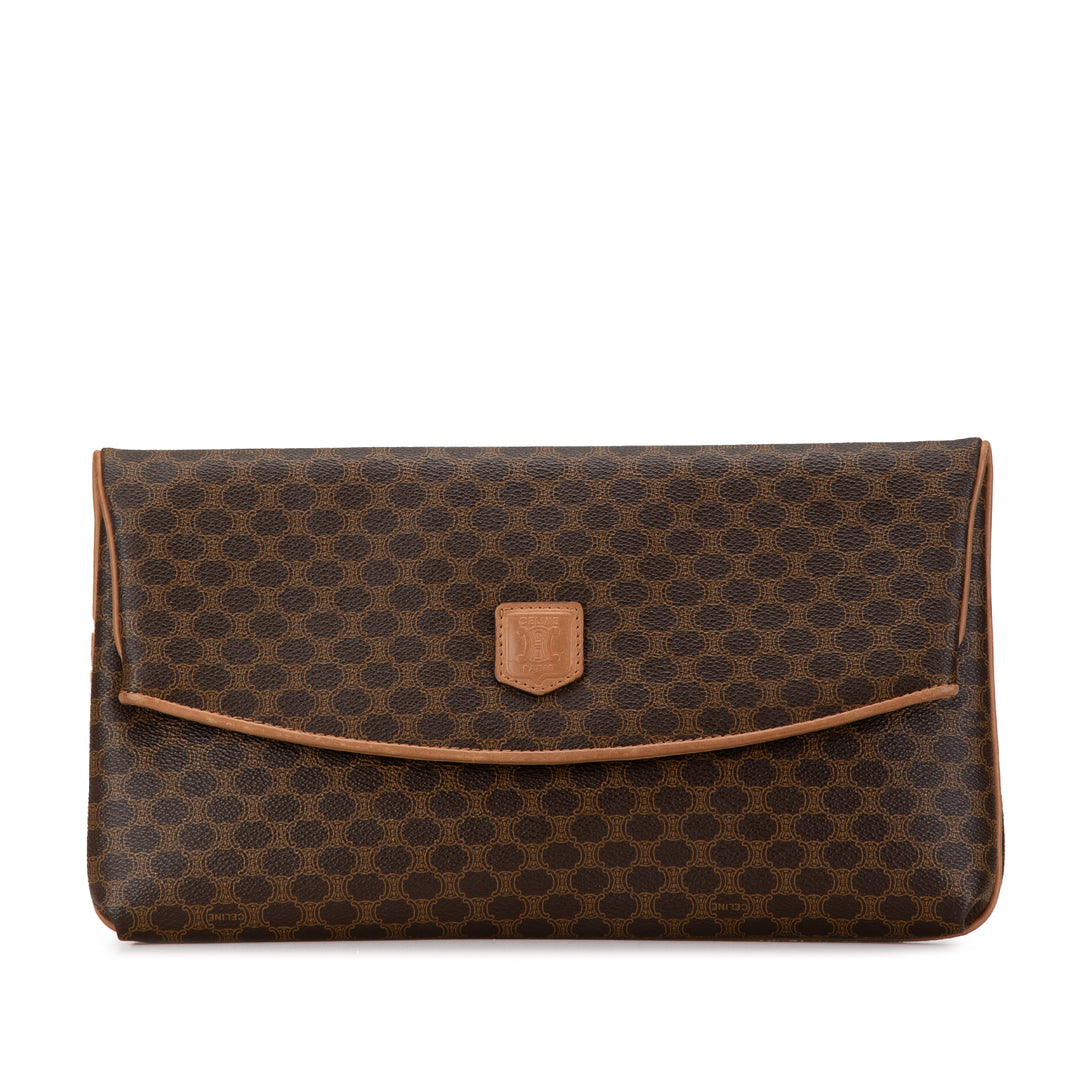 Macadam Coated Canvas Clutch Brown - Gaby Paris