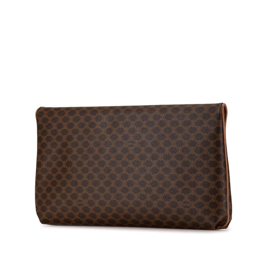 Macadam Coated Canvas Clutch Brown - Gaby Paris