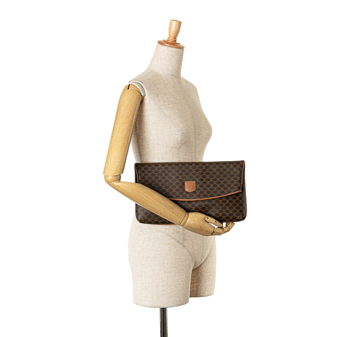 Macadam Coated Canvas Clutch Brown - Gaby Paris