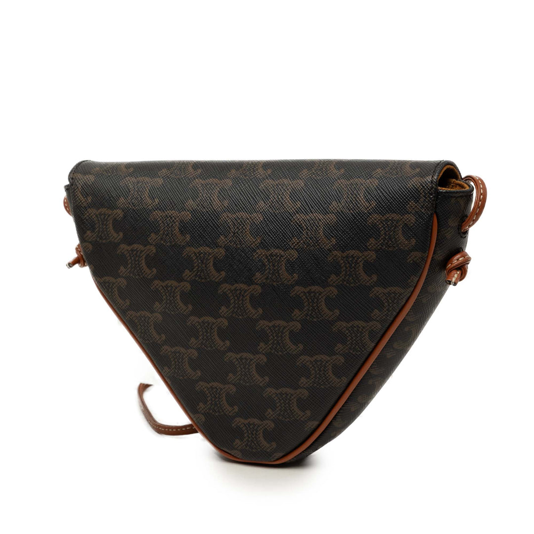 Celine Triomphe Logo Triangle Sac Toile Triomphe enduite