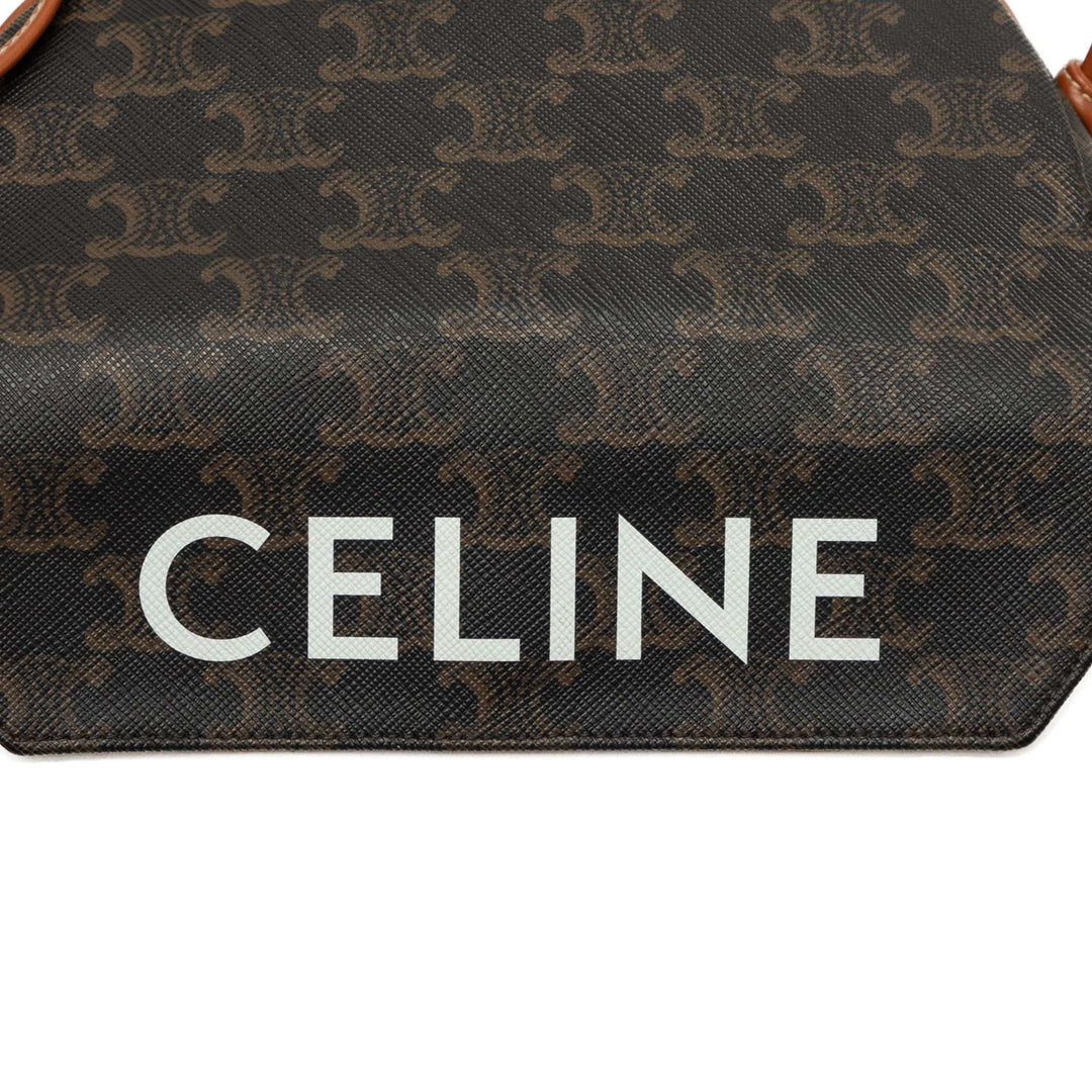 Celine Triomphe Logo Triangle Sac Toile Triomphe enduite