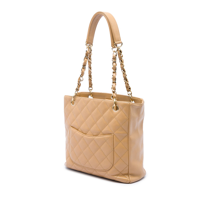 Petite Cabas Cuir caviar Marron