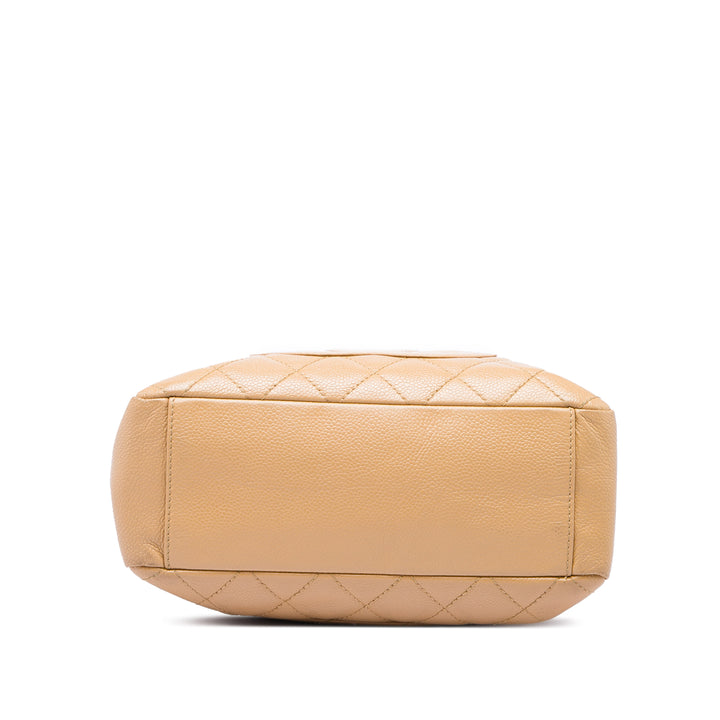 Petite Cabas Cuir caviar Marron