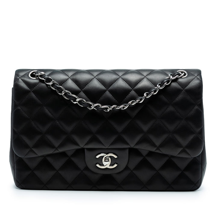 Chanel Jumbo Classic Cuir d’agneau Double rabat Noir