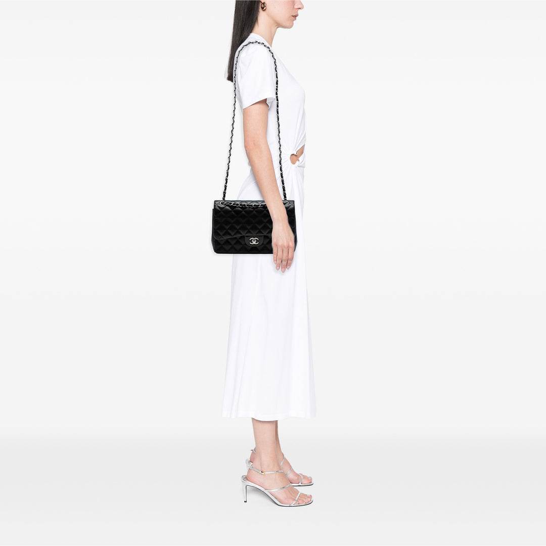 Chanel Jumbo Classic Cuir d’agneau Double rabat Noir