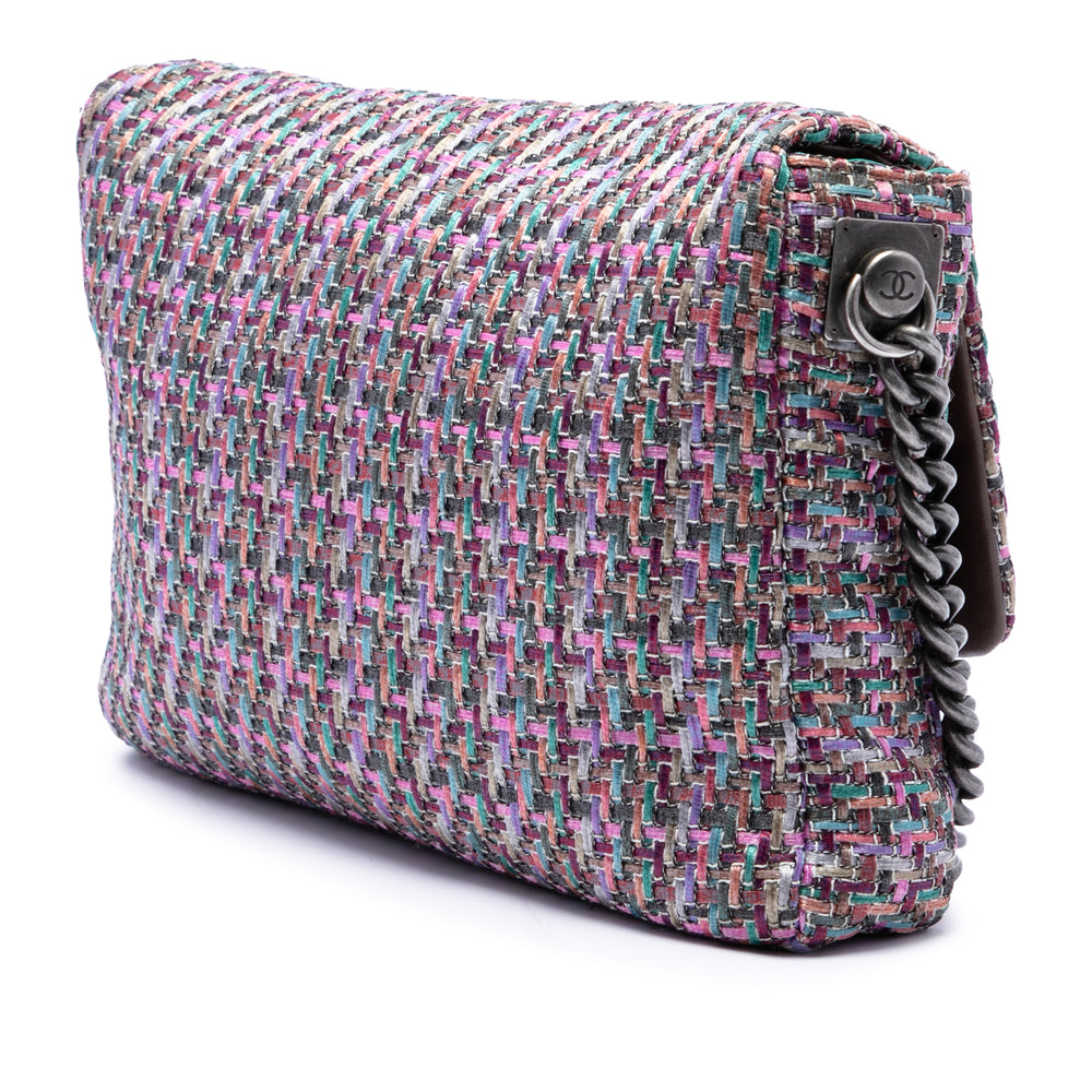 Chanel CC Multicolor à rabat Tweed Violet – vue 2 – GABY PARIS
