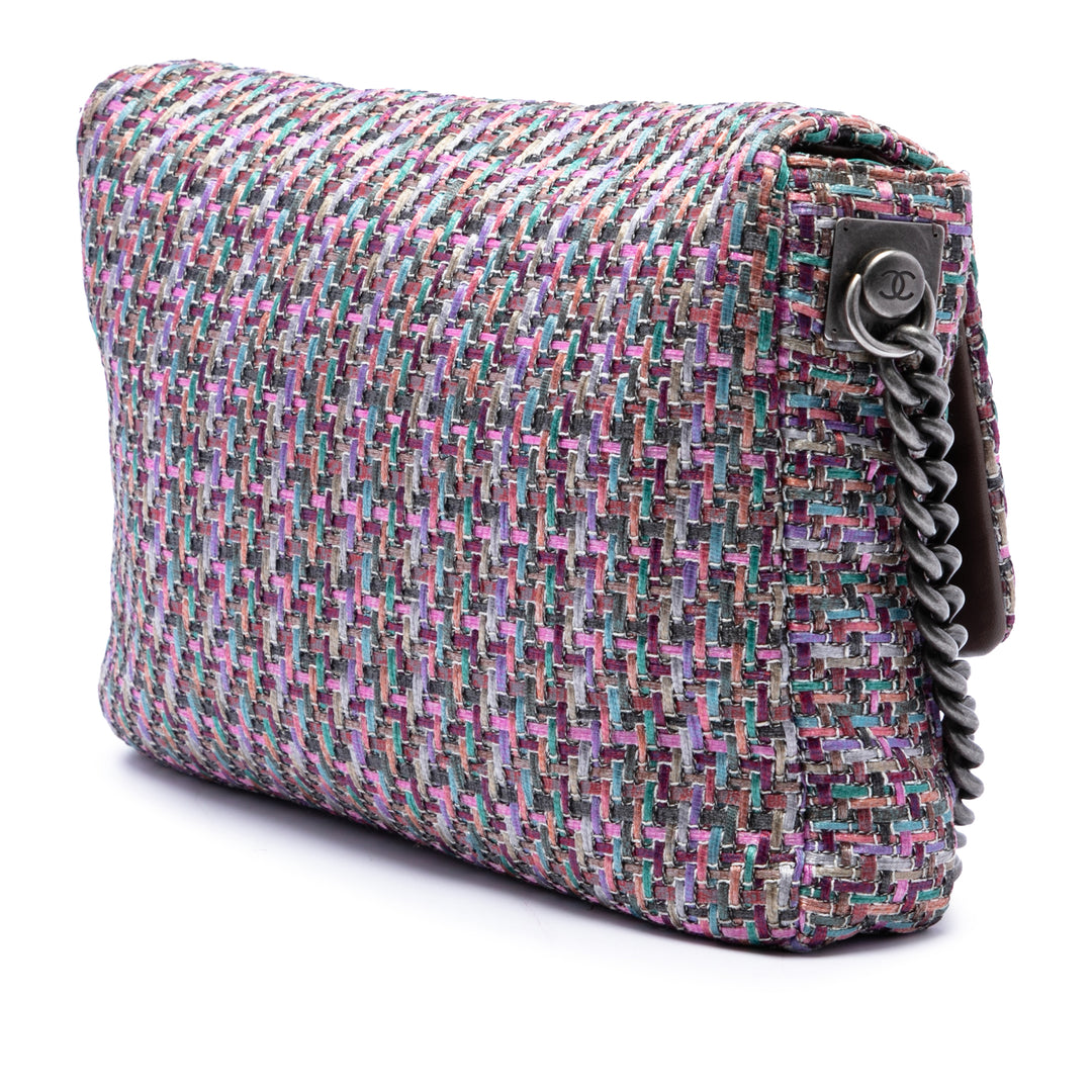 Chanel CC Multicolor à rabat Tweed Violet – vue 2 – GABY PARIS