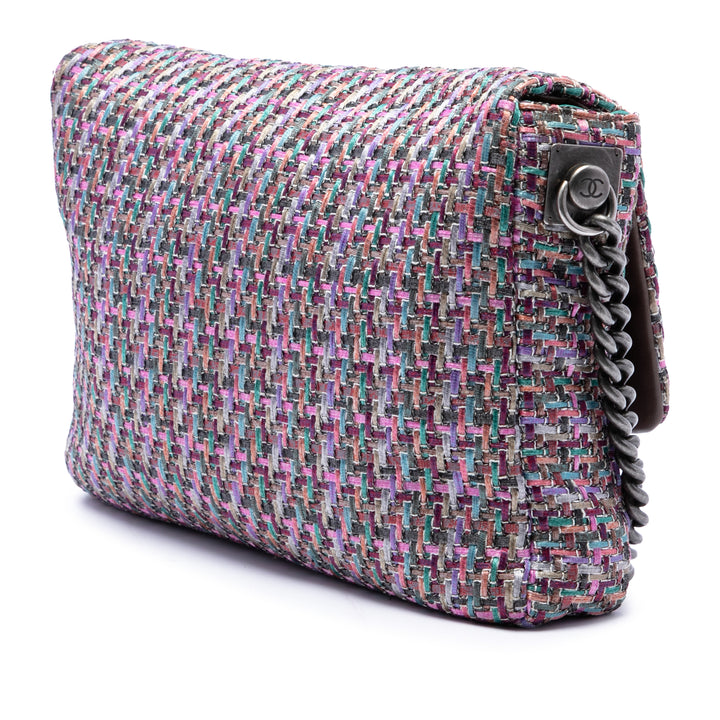 Chanel CC Multicolor à rabat Tweed Violet – vue 2 – GABY PARIS
