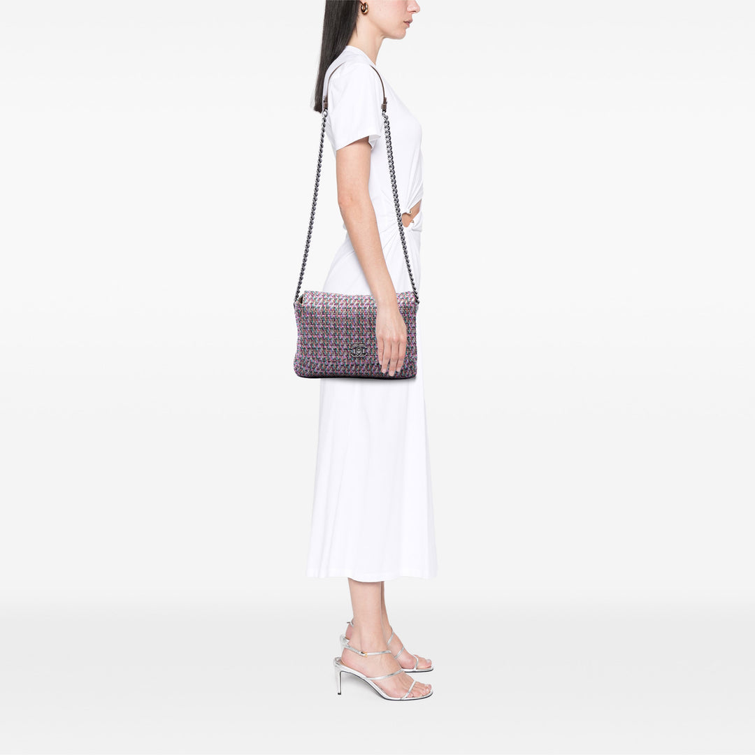Chanel CC Multicolor à rabat Tweed Violet – vue 6 – GABY PARIS