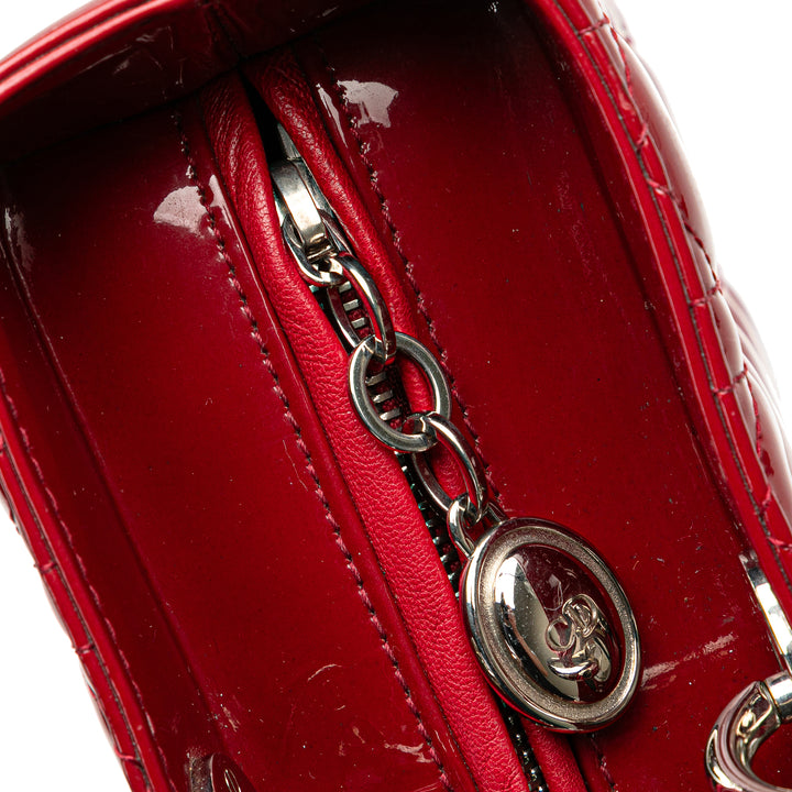 Large Patent Cannage Lady Dior Red - Gaby Paris