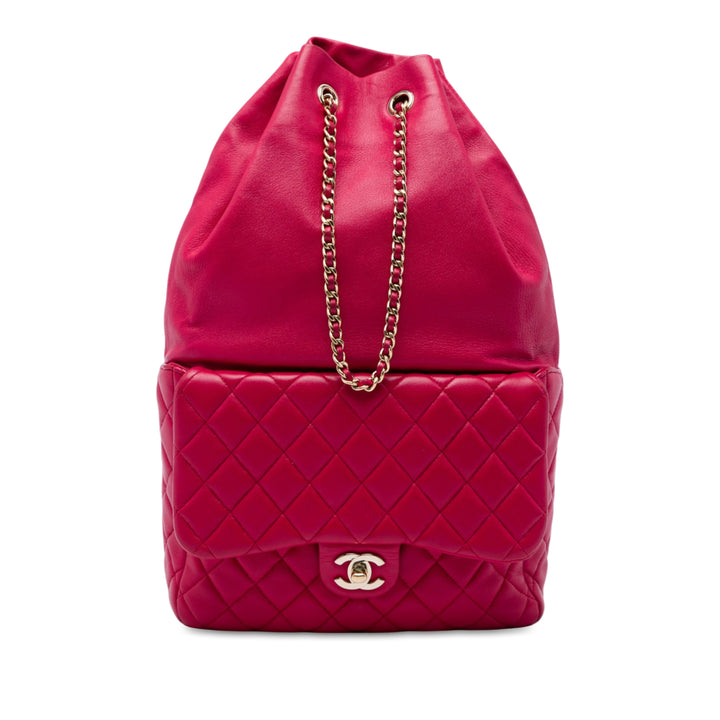 Chanel Matelassé In Seoul Sac à dos Grand Cuir d'agneau Rouge – vue principale – GABY PARIS