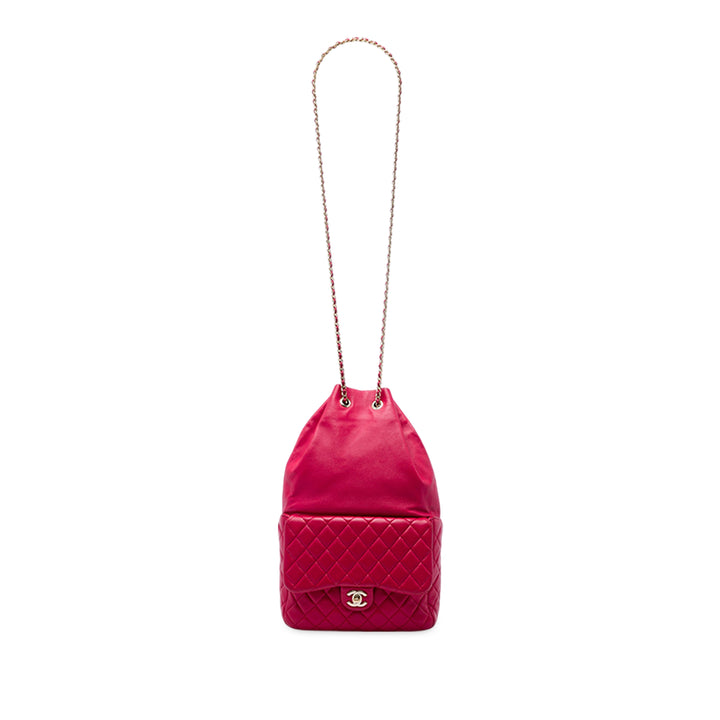Chanel Matelassé In Seoul Sac à dos Grand Cuir d'agneau Rouge – vue 5 – GABY PARIS