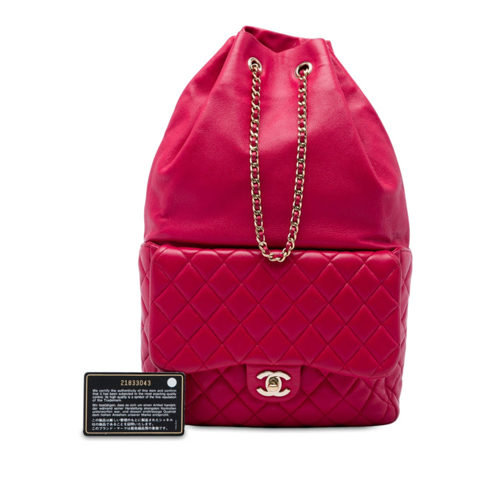 Chanel Matelassé In Seoul Sac à dos Grand Cuir d'agneau Rouge – vue 7 – GABY PARIS