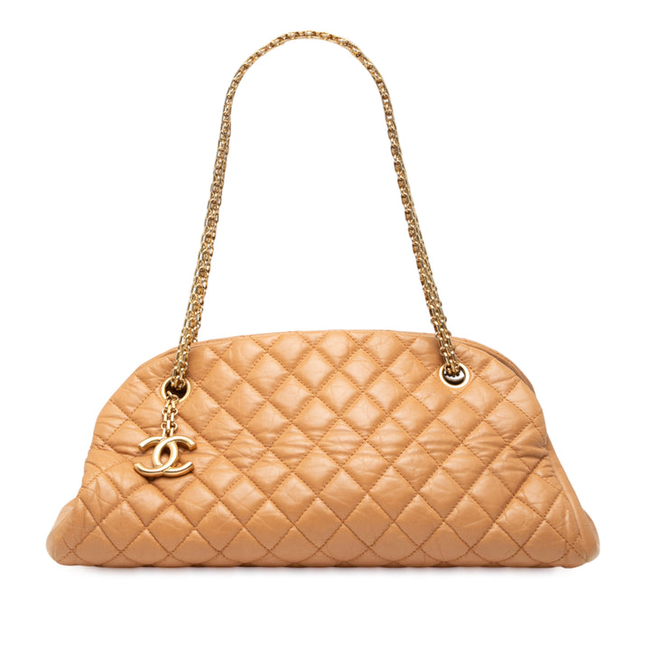 Chanel Medium Cuir d’agneau Just Mademoiselle Bowling Bag Marron