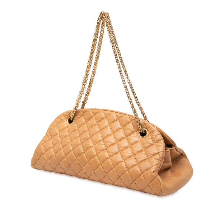 Chanel Medium Cuir d’agneau Just Mademoiselle Bowling Bag Marron