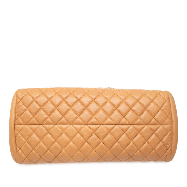 Chanel Medium Cuir d’agneau Just Mademoiselle Bowling Bag Marron