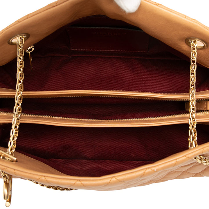 Chanel Medium Cuir d’agneau Just Mademoiselle Bowling Bag Marron