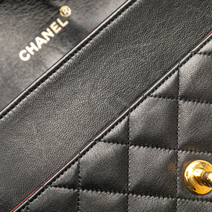 Chanel CC Bicolor Quilted Lambskin Single Flap Black - GABY PARIS