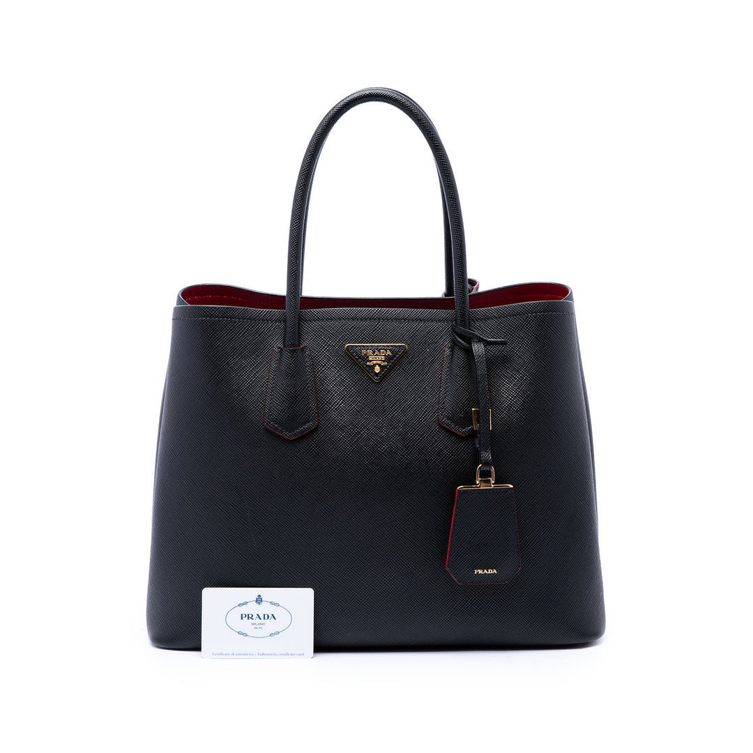 Prada Double Sac Grand Cuir Saffiano
