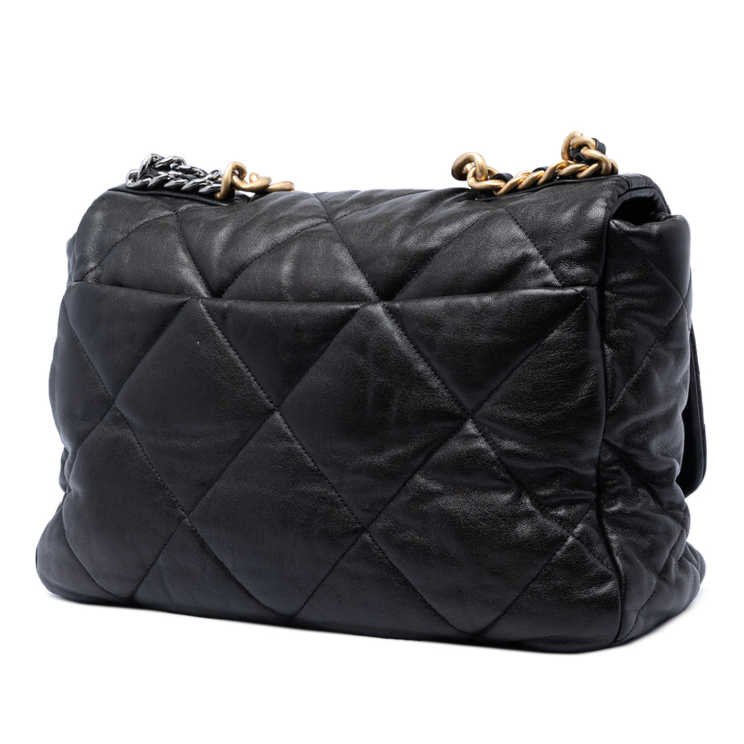 Chanel 19 à rabat Maxi Cuir d'agneau