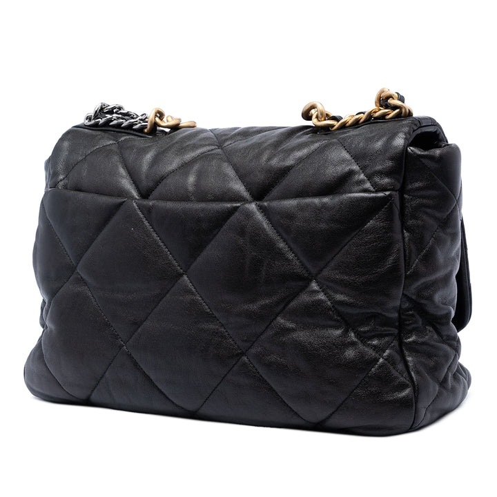 Chanel 19 à rabat Maxi Cuir d'agneau