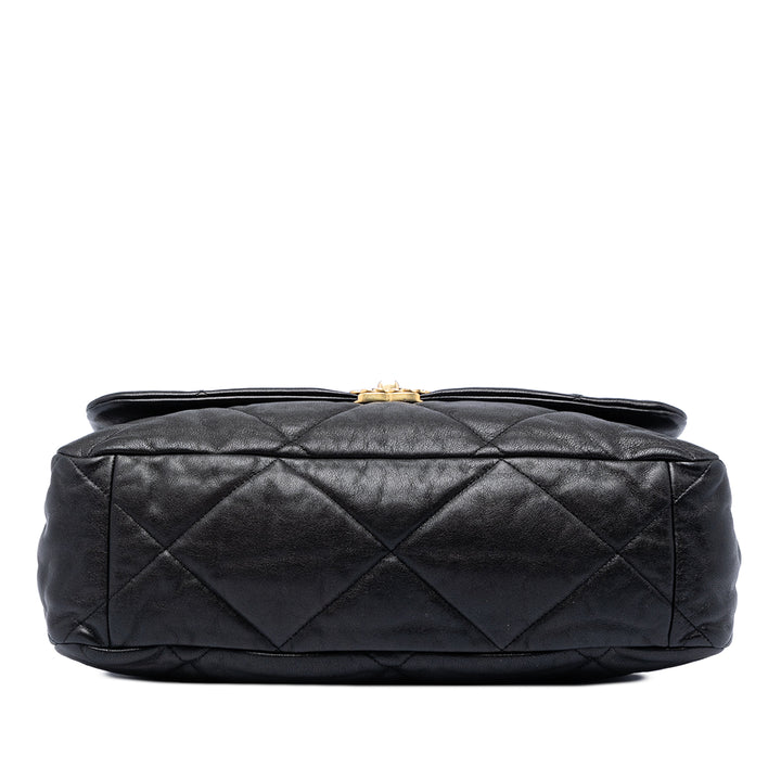 Chanel 19 à rabat Maxi Cuir d'agneau