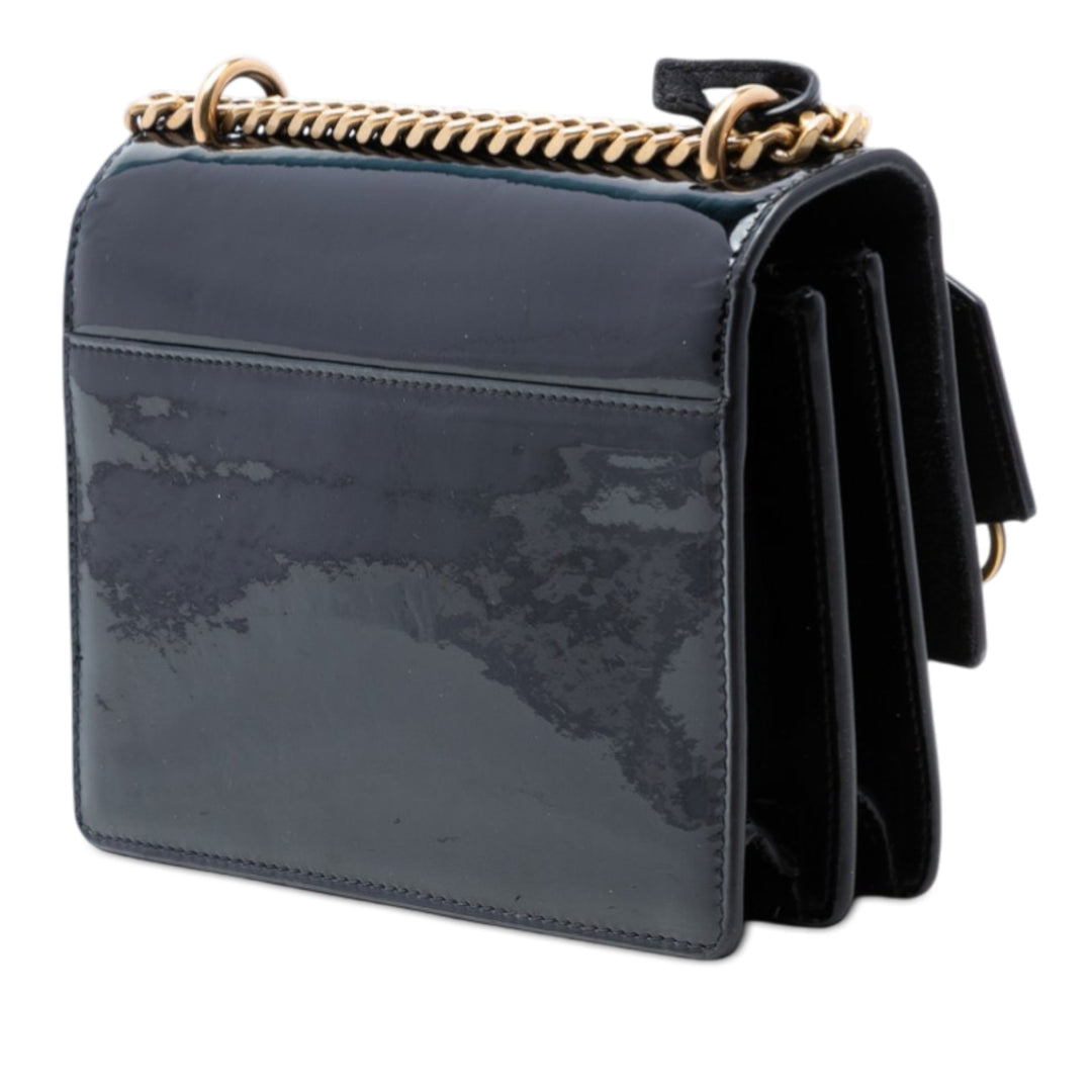 Saint Laurent Small Cuir verni Monogram Sunset Sac porté croisé