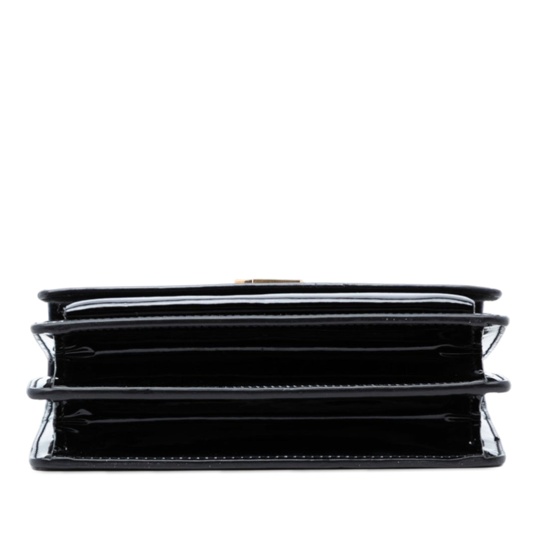 Saint Laurent Small Cuir verni Monogram Sunset Sac porté croisé