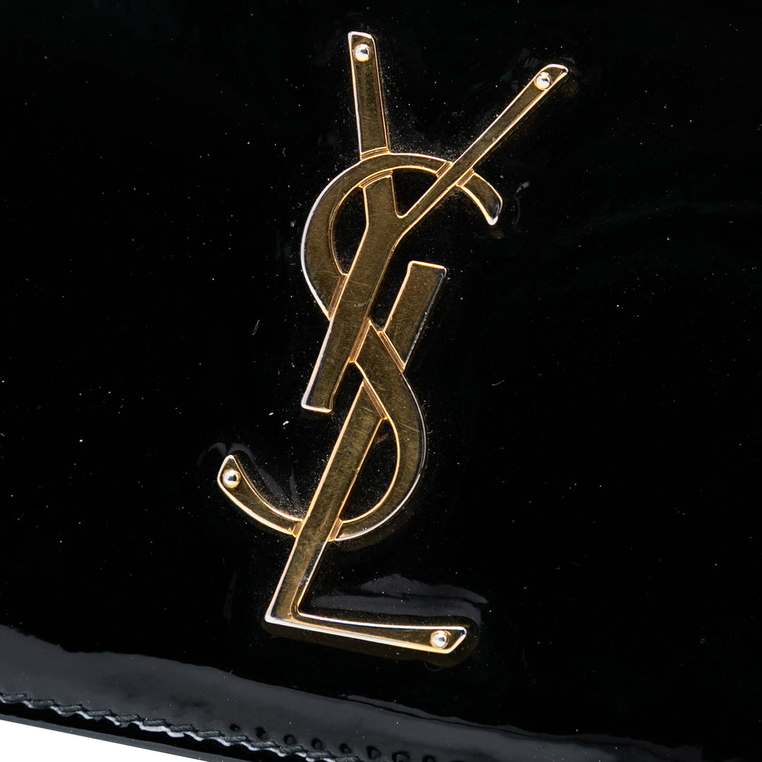 Saint Laurent Small Cuir verni Monogram Sunset Sac porté croisé