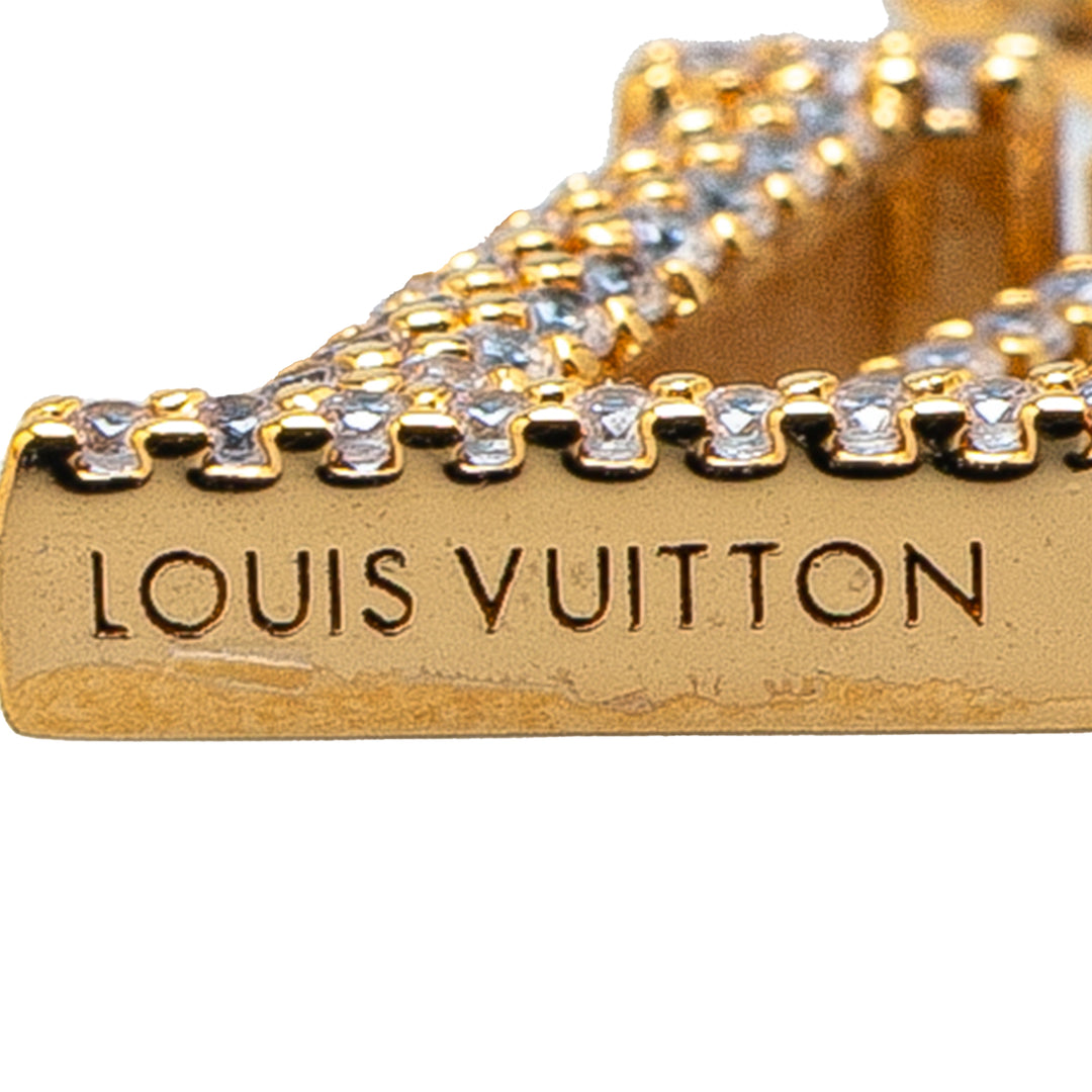 Gold Plated LV Crystal Iconic Pendant Necklace Gold - Gaby Paris