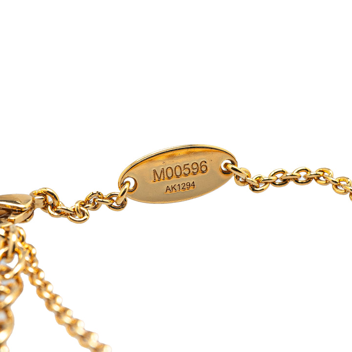 Gold Plated LV Crystal Iconic Pendant Necklace Gold - Gaby Paris