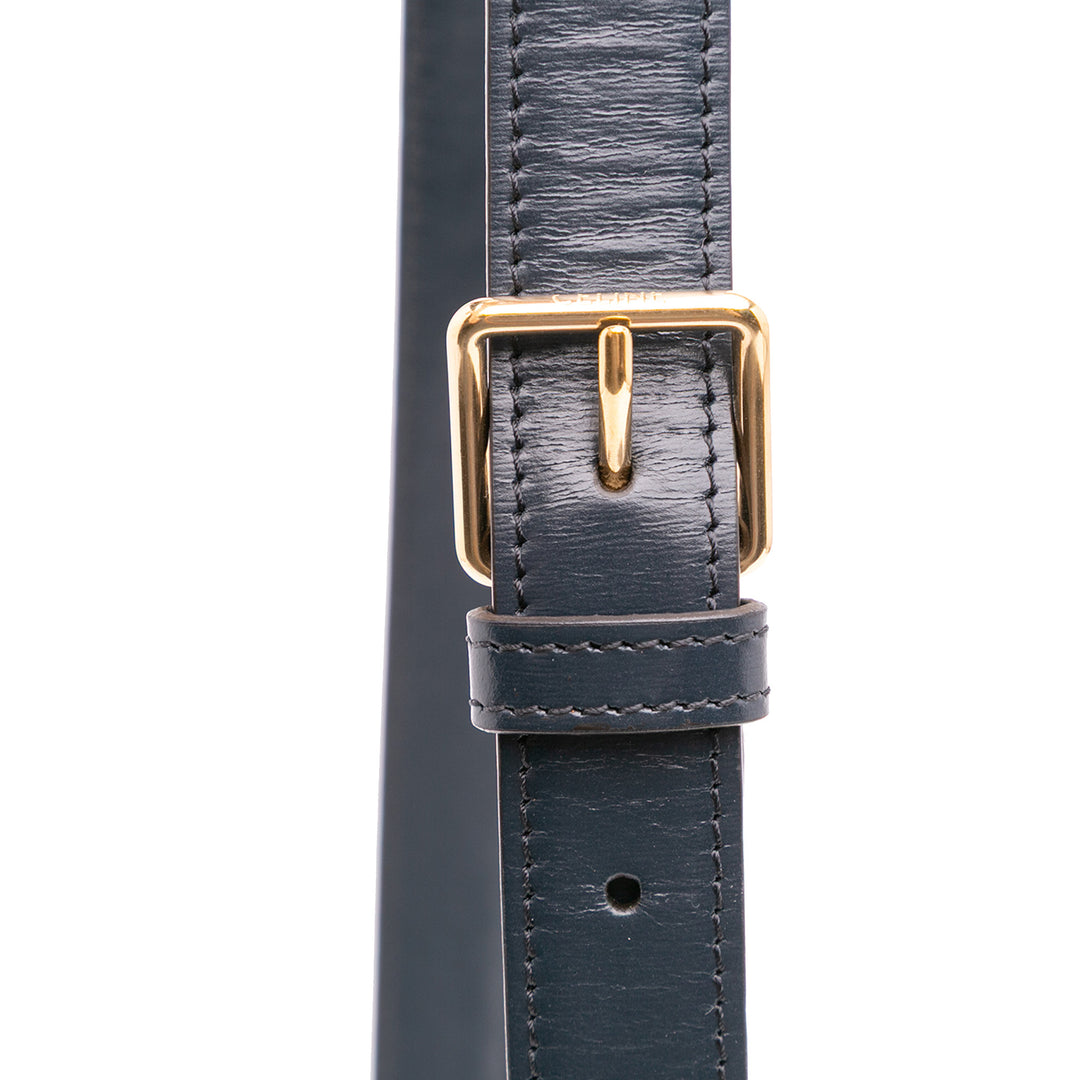 Celine Classique Shiny Cuir de veau Triomphe Crossbody Bleu – GABY PARIS Authentique