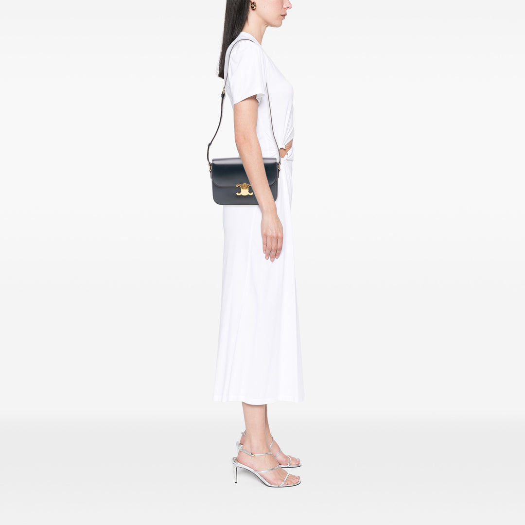 Celine Classique Shiny Cuir de veau Triomphe Crossbody Bleu – GABY PARIS Authentique