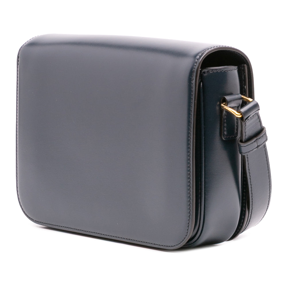 Celine Classique Shiny Cuir de veau Triomphe Crossbody Bleu – GABY PARIS Authentique