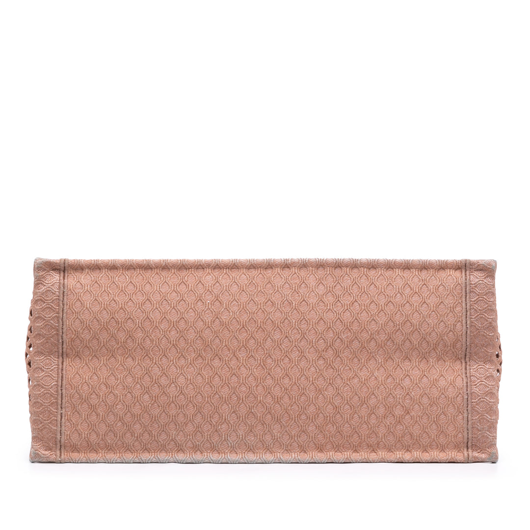Book Tote brodé Mesh Grand Rose