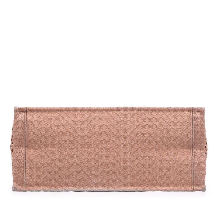 Book Tote brodé Mesh Grand Rose